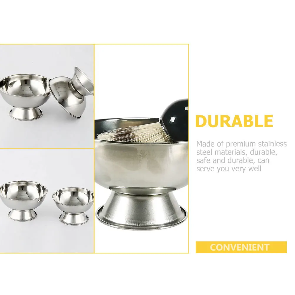 وعاء الحلاقة للرجال كوب حلاقة معدني قابل لإعادة الاستخدام كوب رغوي وعاء صابون الحلاقة الرطب أداة تهذيب الحلاقة عدة هدية رجل لوازم