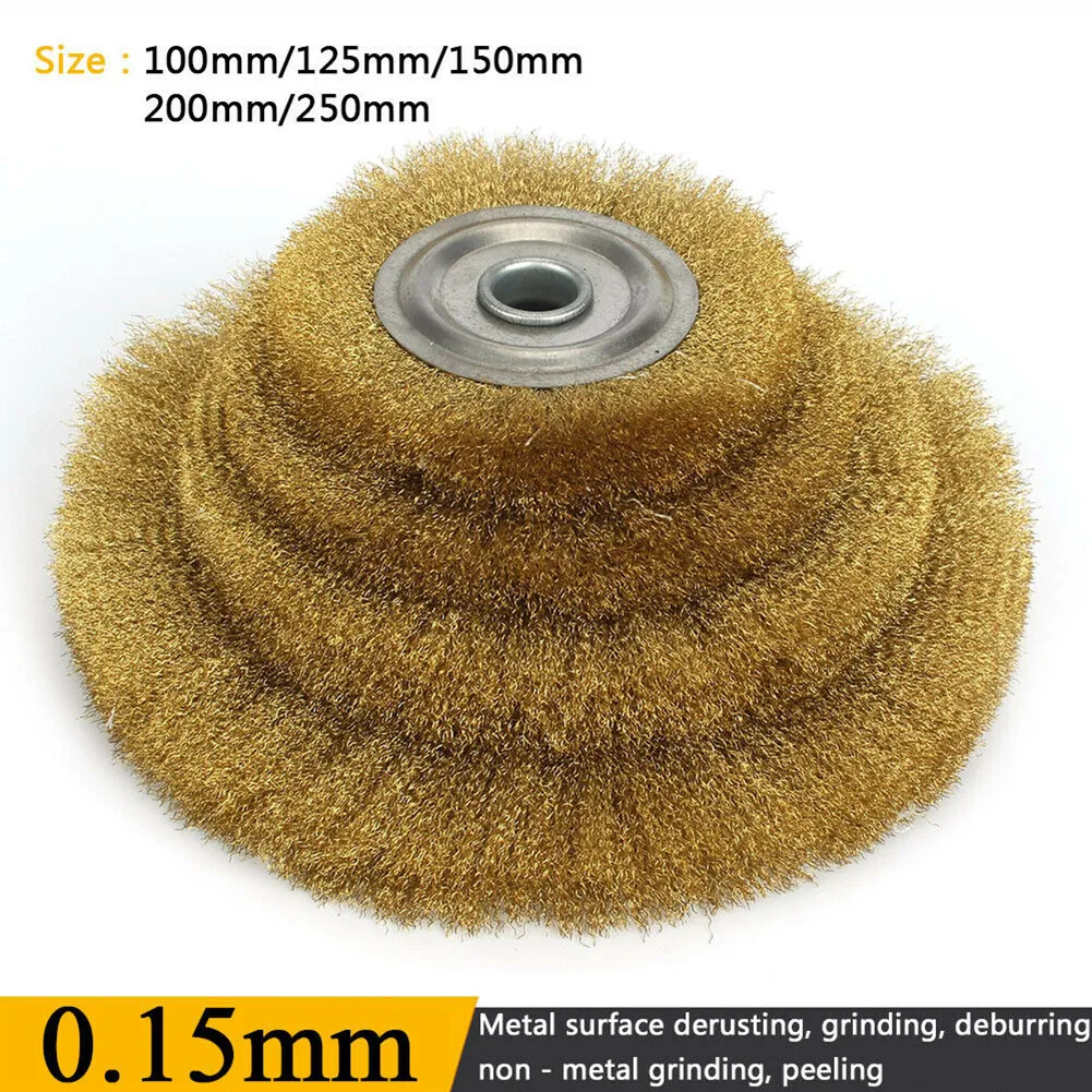 

100-250mm Pure Copper Wire Wheel Brush Polishing Tools Polishing Wheel Crimped For Grinder For Removing Metal Burrs Rust/paint