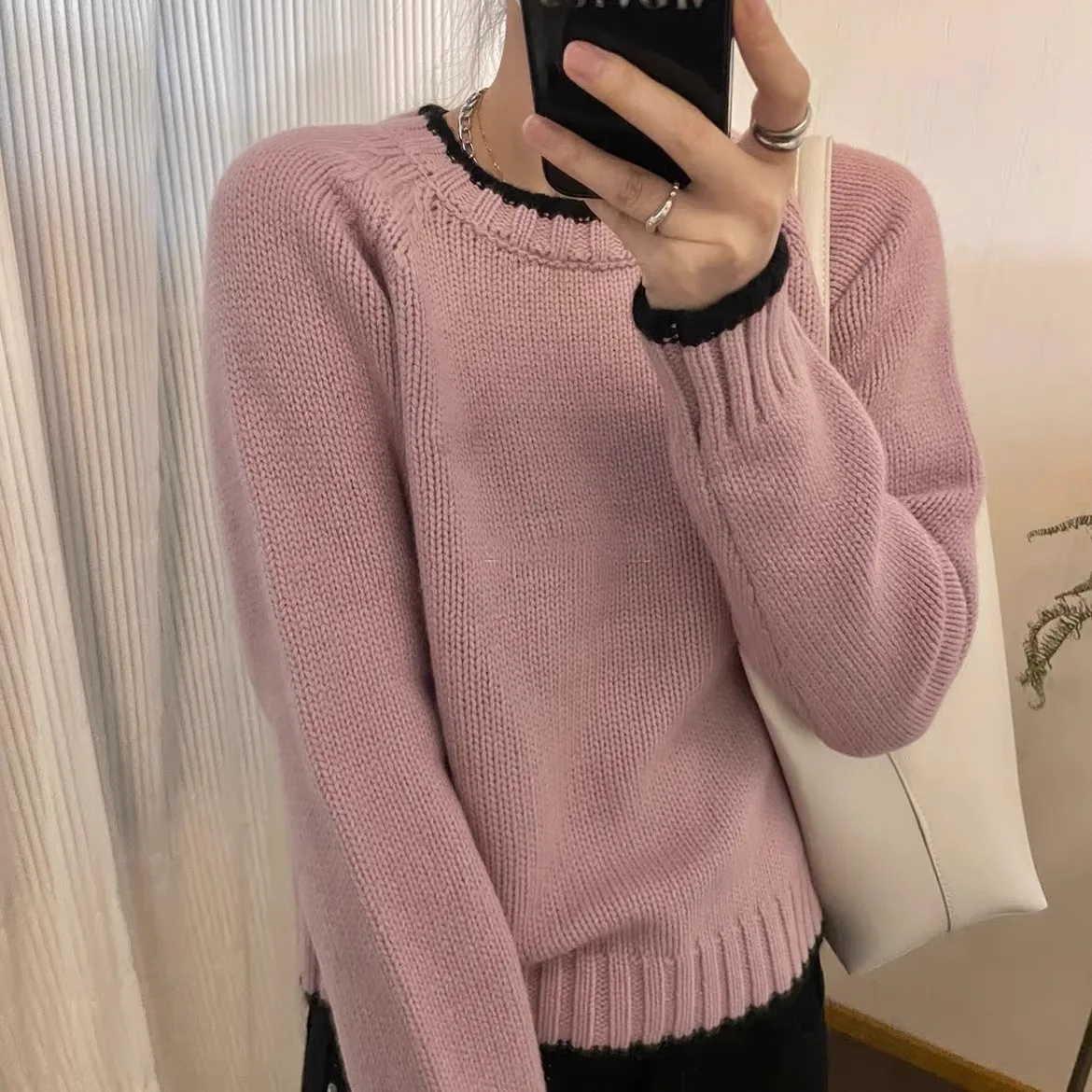 

2025 Round-neck Multi-color Pullover Sweater for Autumn Knitted Outerwear with Slim-fitting Long Sleeves for Inner Wear