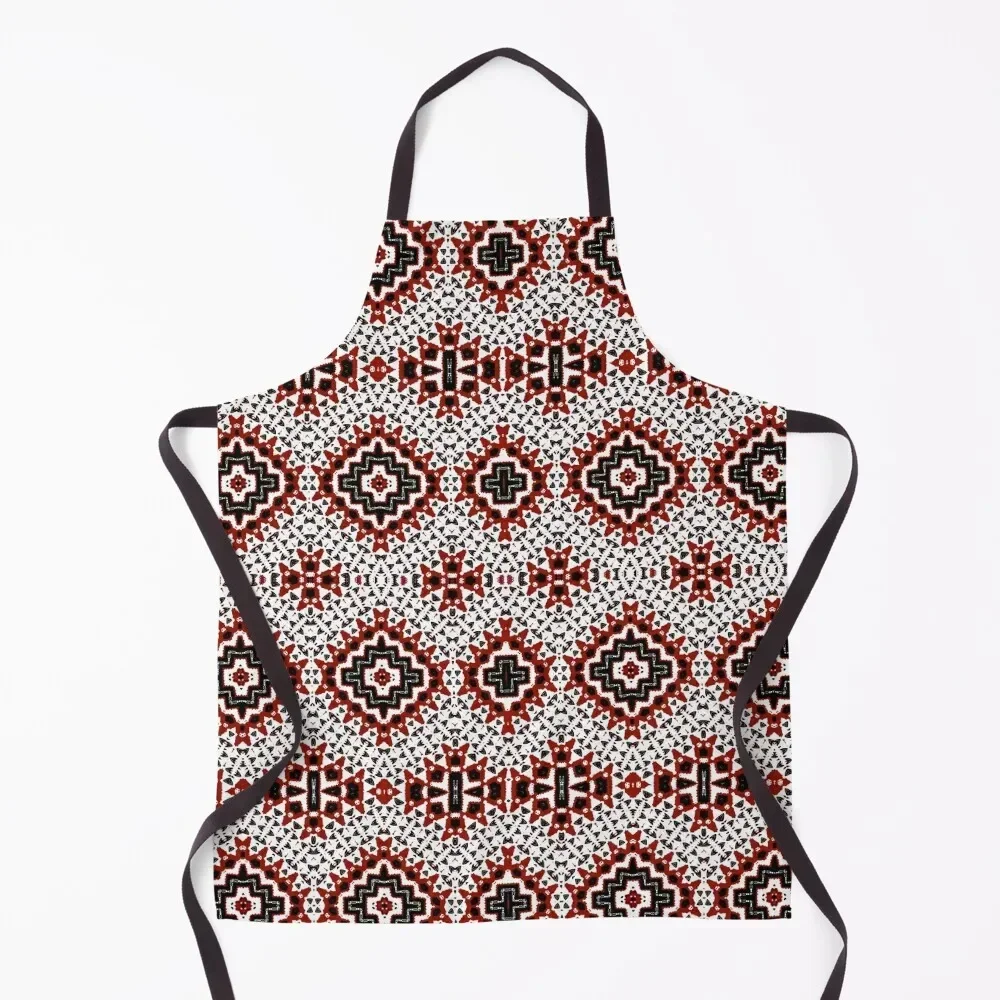 Nomad Tribal Red Geo Apron Chef Uniform christmas kitchen Apron