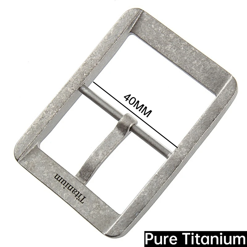 35/40mm Pure Titanium Pin Buckle Ice Flower Belt Head - Titanium Metal Skin-Friendly Rustproof Men's Leisure Fashion Belt Buckle