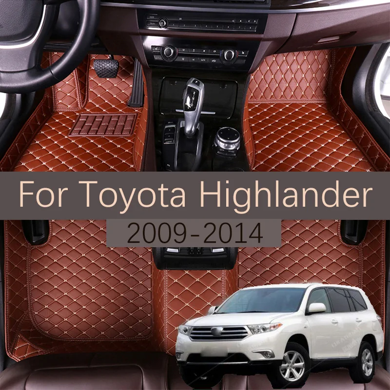 

Custom Leather Car Floor Mats For Toyota Highlander Five Seats 2009 2010 2011 2012 2013 2014 Automobile Carpet Rugs Foot Pads