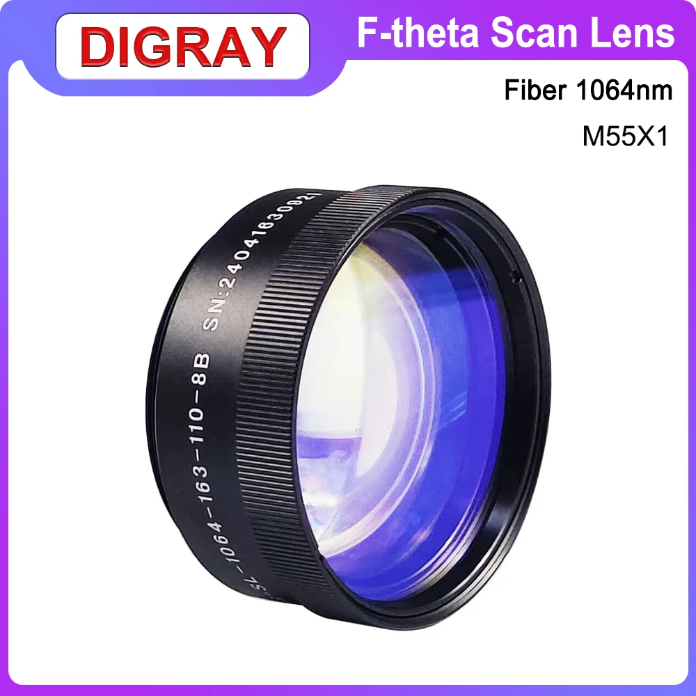 DIGRAY F-theta Scanning Lens Parts Thread M55X1 Galvanometer Field Lens Suitable For 1064nm YAG Fiber Laser Marking Machine
