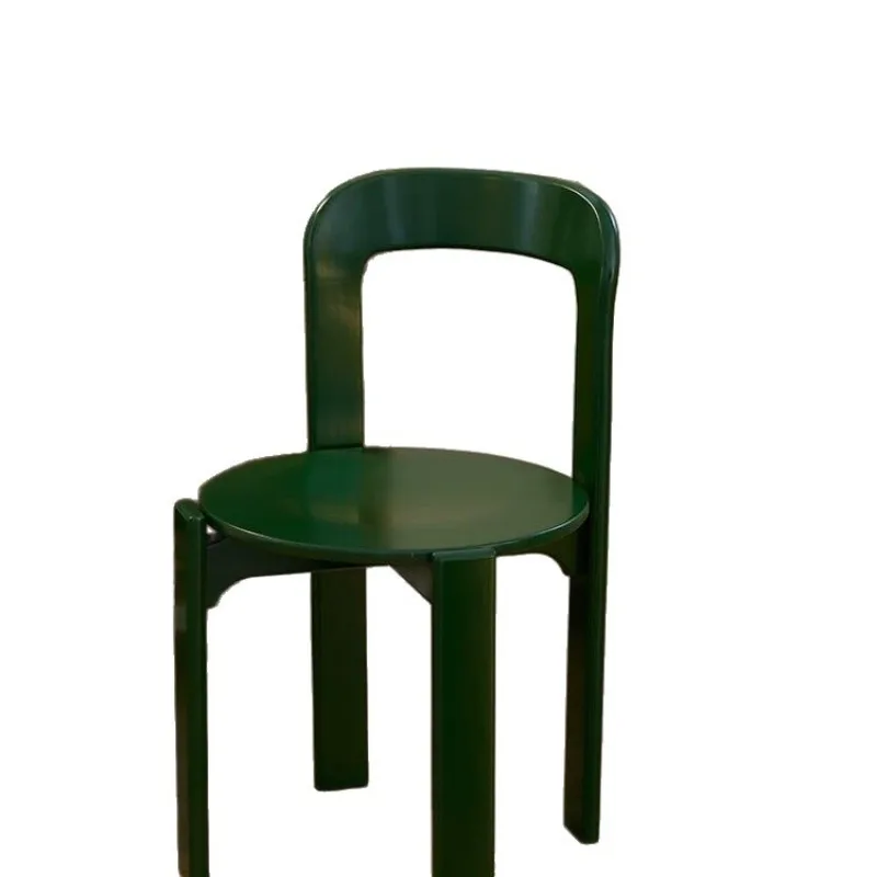 

Nordic solid wood dining chair, retro living room small apartment family backrest desk chair, thickened dopamine chair
