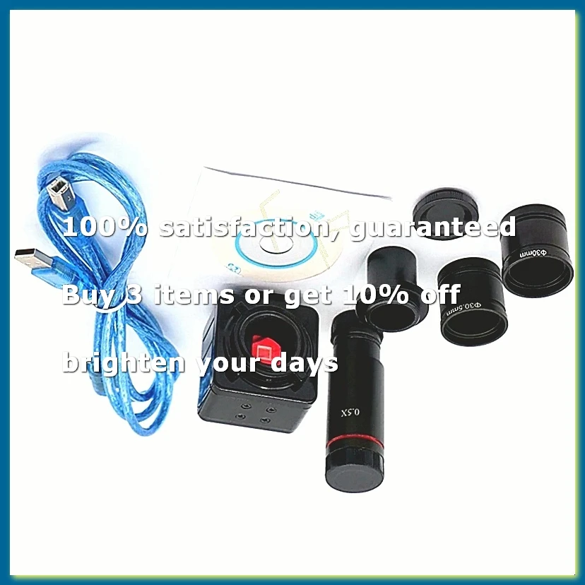 5MP C-Mount Microscope Industrial Digital Camera USB 2.0 0.5X Eyepiece CMOS 23.2mm Adapter with 30/30.5mm Ring