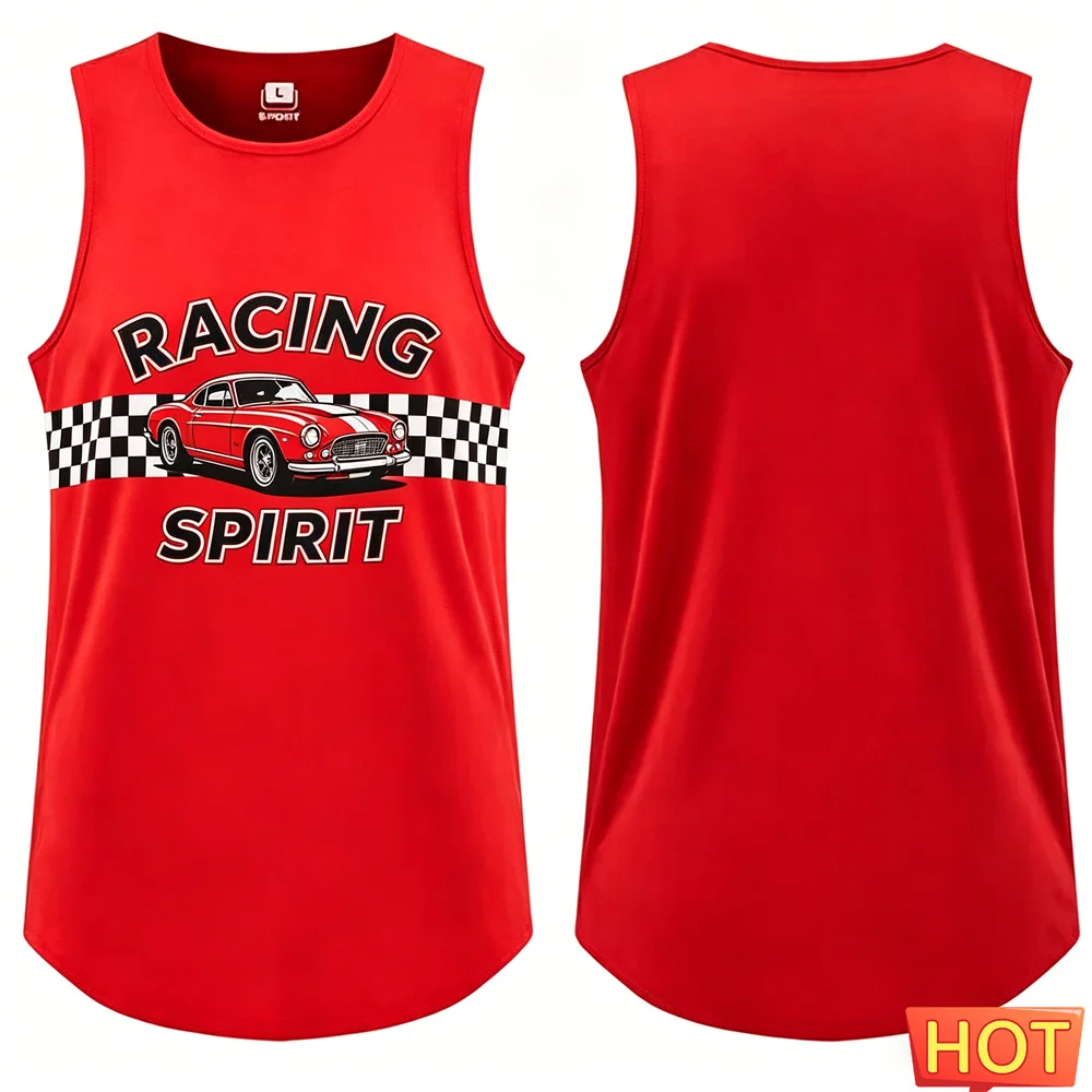 Summer men's vest Racing pattern men's t-shirts and tank tops ventilate clothes for man Graphic sleeveless T-shirt tank tops men