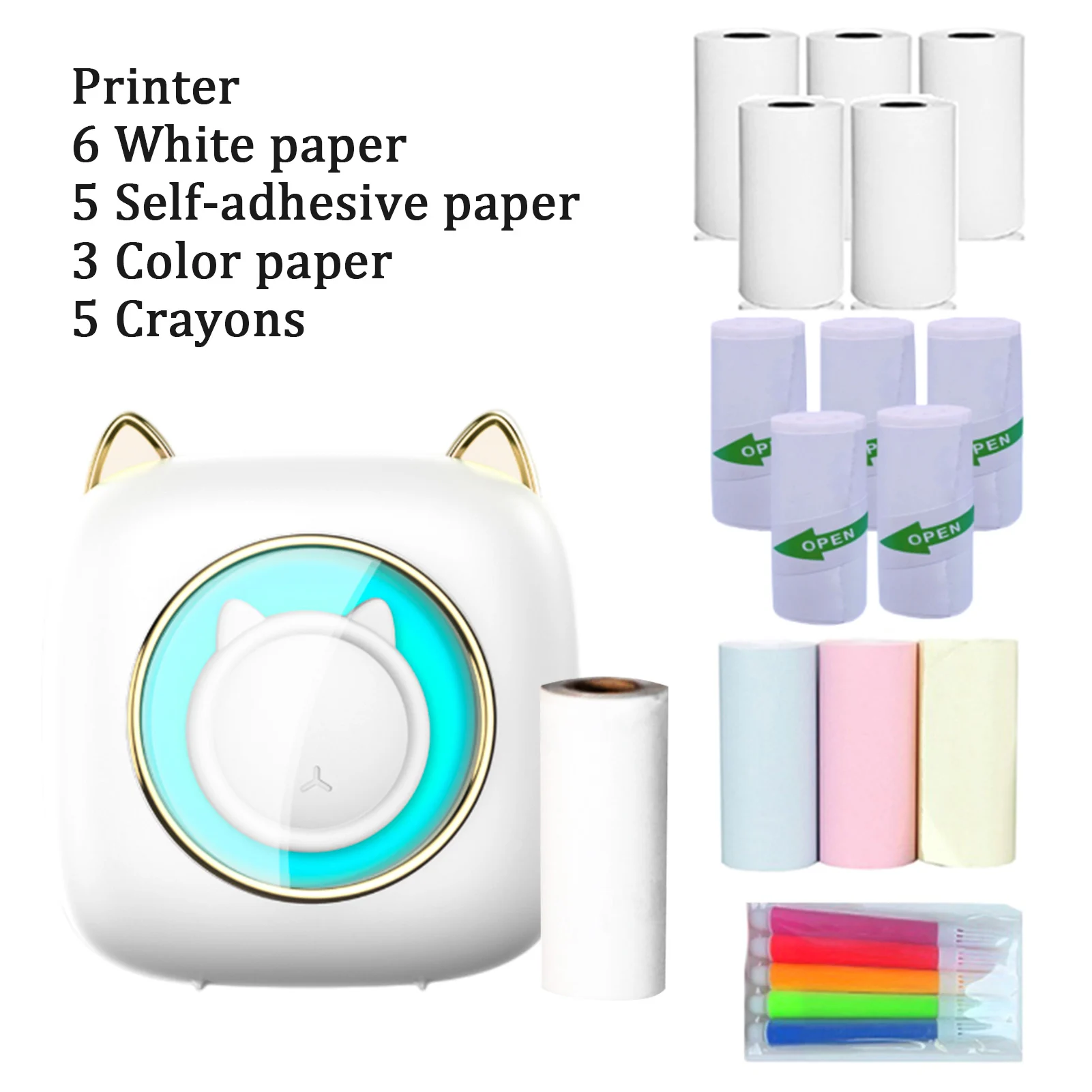 【New】C23 Portable Thermal Printer Machine Wireless Mini Pocket Printer BT Connection 203DPI for Kids Study Work Office