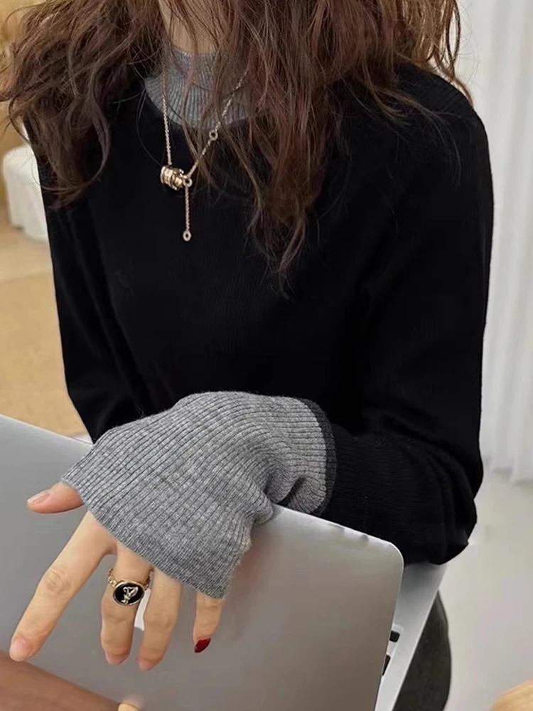 Design Sensation Color Blo Camere Knitwear Long Sve Crew Ne Pullover Wool Sweater Casual Autumn European Sle Base ...