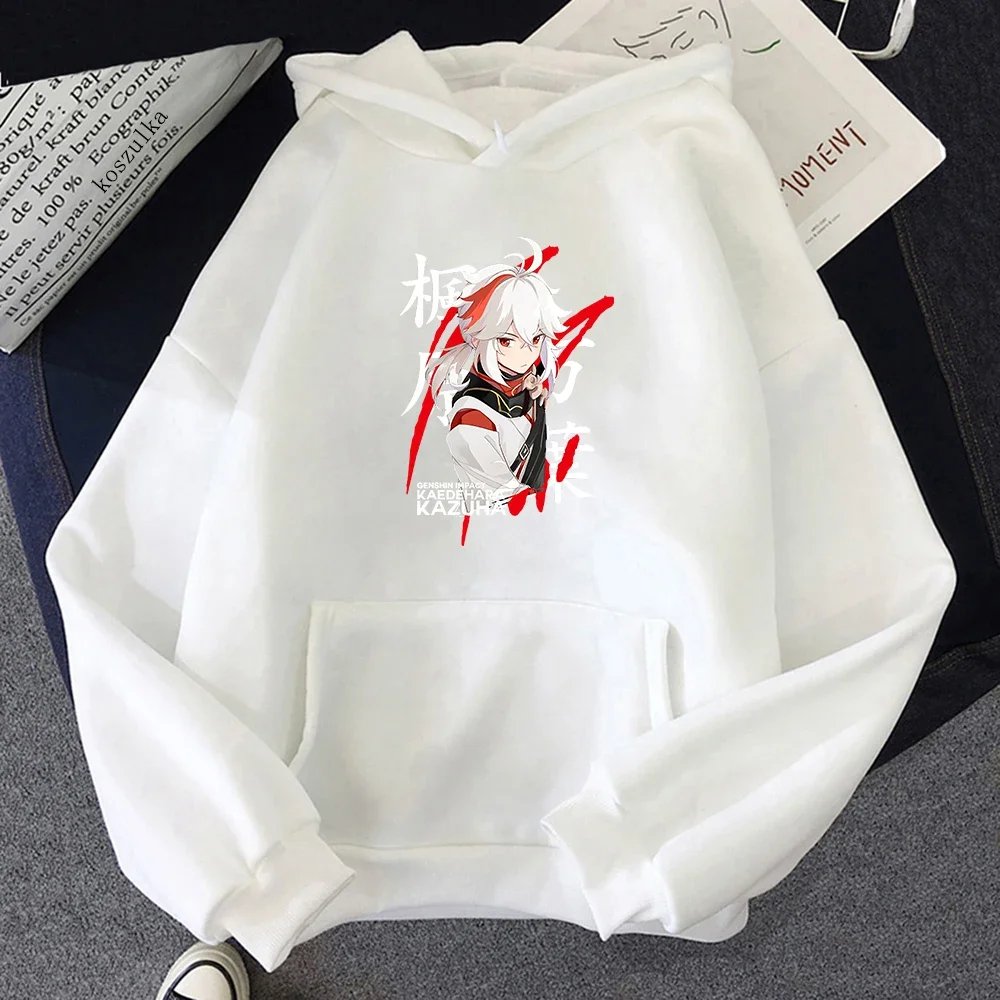 Anime Genshin Impact Kaedehara Kazuha Hoodie Women Funny Kawaii Graphic Hoodies Woman Harajuku Fleece Hooded Sweatshirts