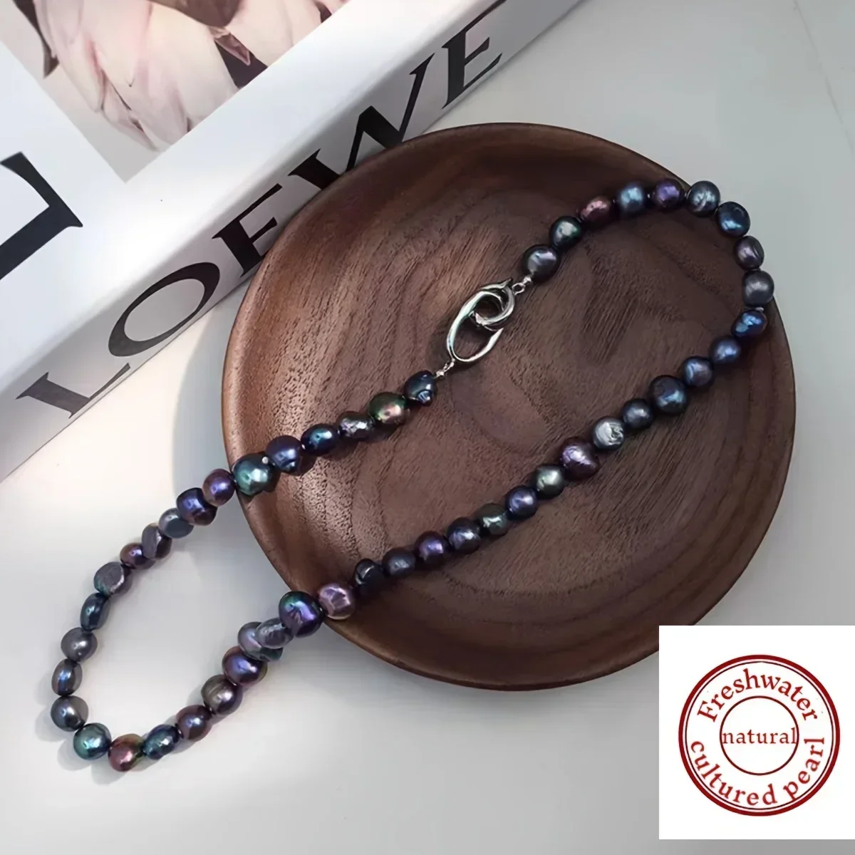 HENGSHENG 7-9mm Baroque Freshwater Pearl Necklaces for Women Girls 39cm Black Pearl Necklaces Jewelry Gift 2025 New Arrivals