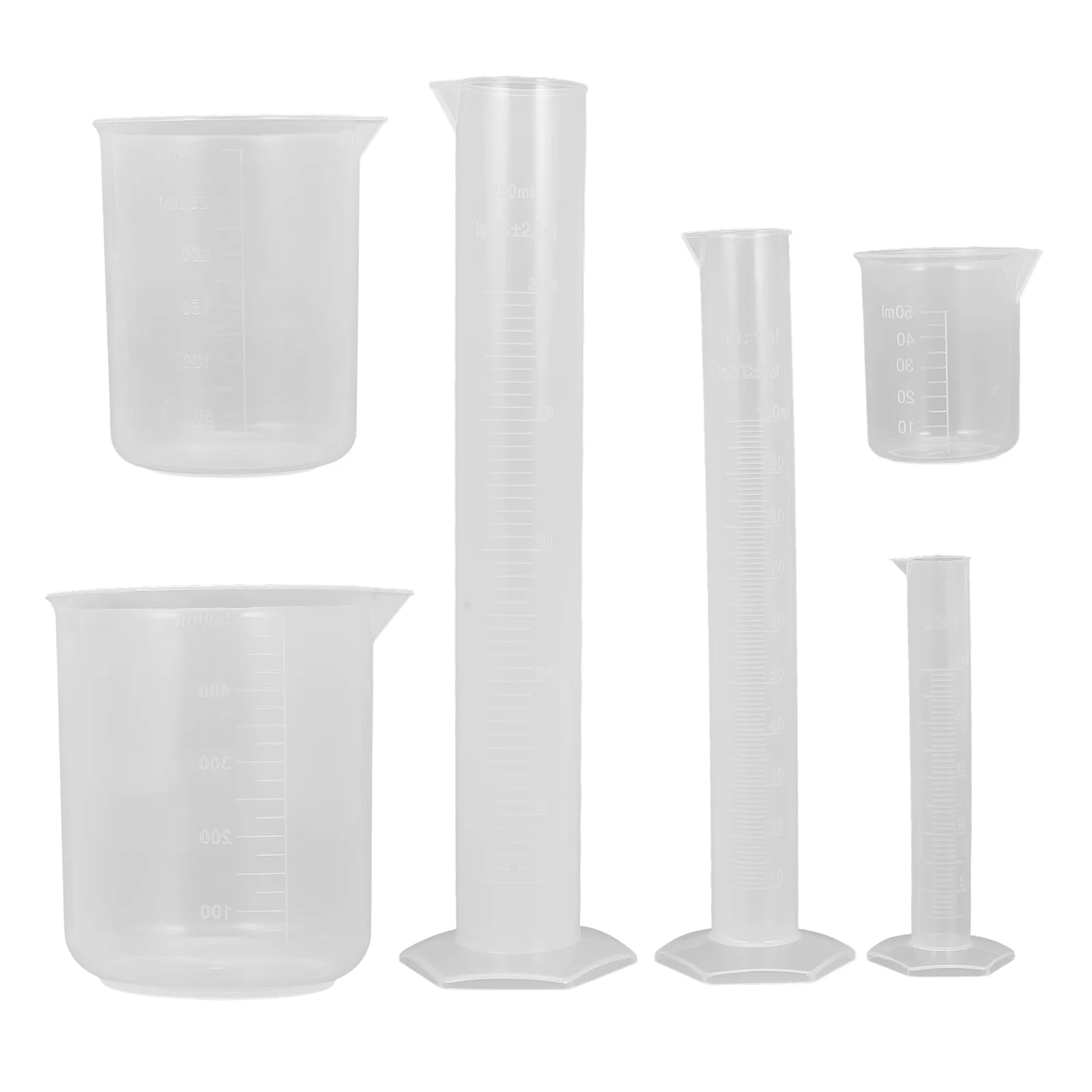 

3 PCS/Set Measuring Cups Clear Graduated Beakers Cylinder Without Handle Silicone