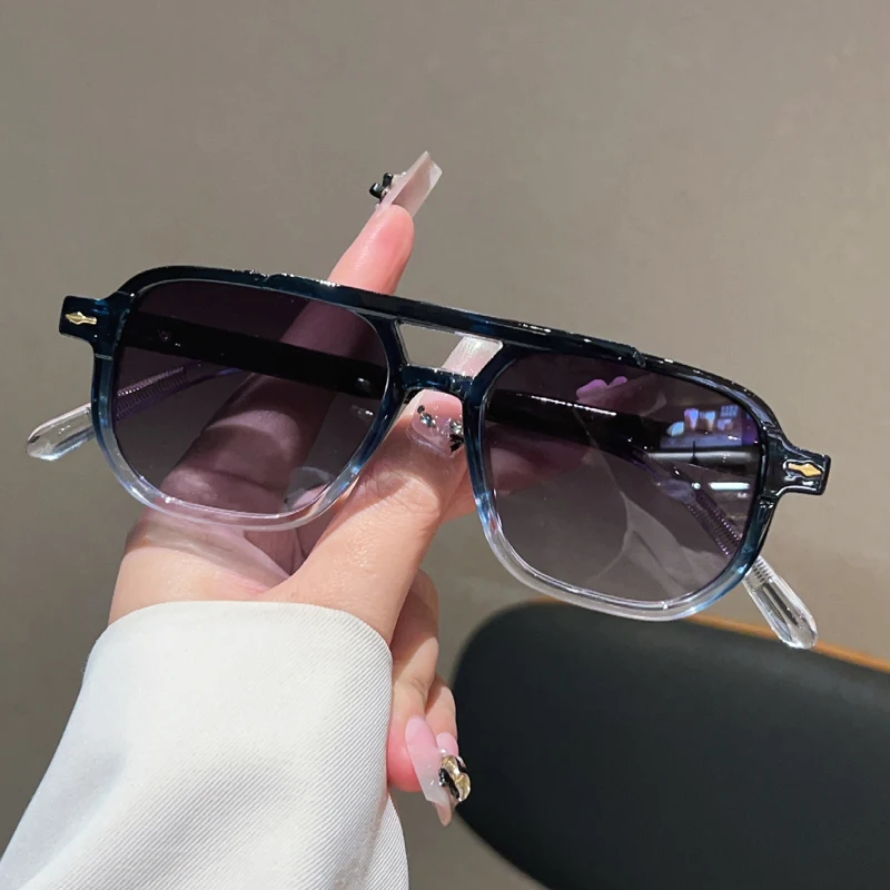 KAMMPT Vintage Quadratische Sonnenbrille für Herren, Neu im Trend, Bonbonfarben, Outdoor-Accessoire, Damen-Sonnenbrille mit Doppelsteg
