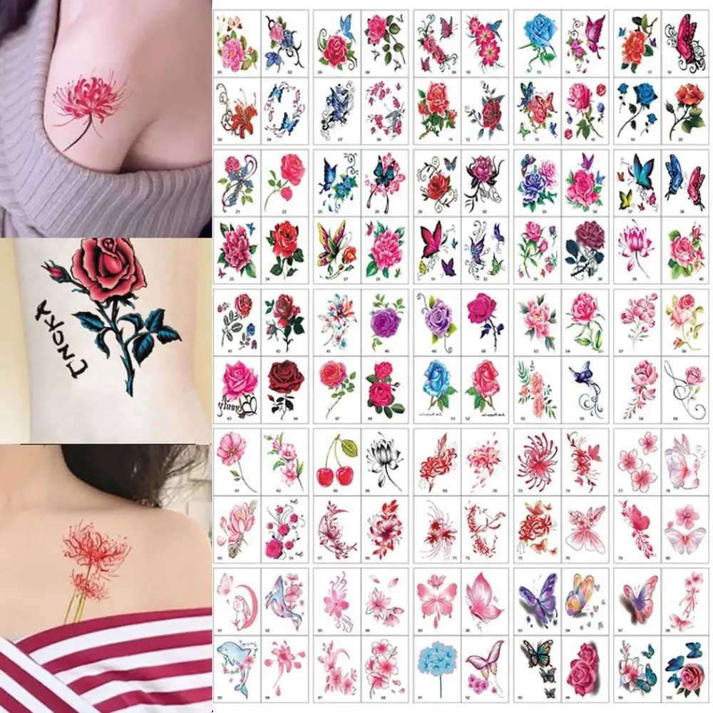 

Peony DIY Sticker Rose Floral Fake tattoo Disposable Tattoo Decals Temporary Tattoos Body Art Decals Flower Tattoo Sticker