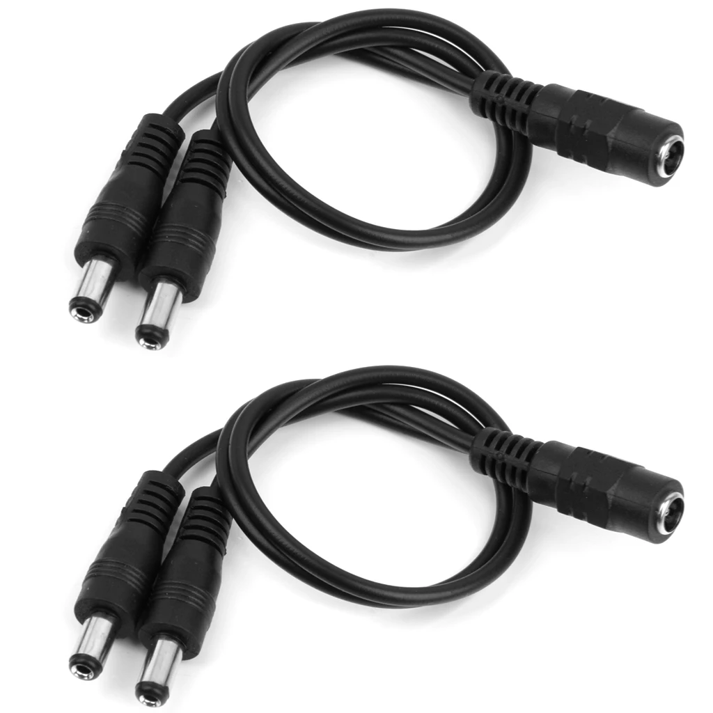 Power Splitter Cord 1F to 2M DC Cable 5.5x2.1mm PVC Molded Plug for Camera Monitor and Router Use