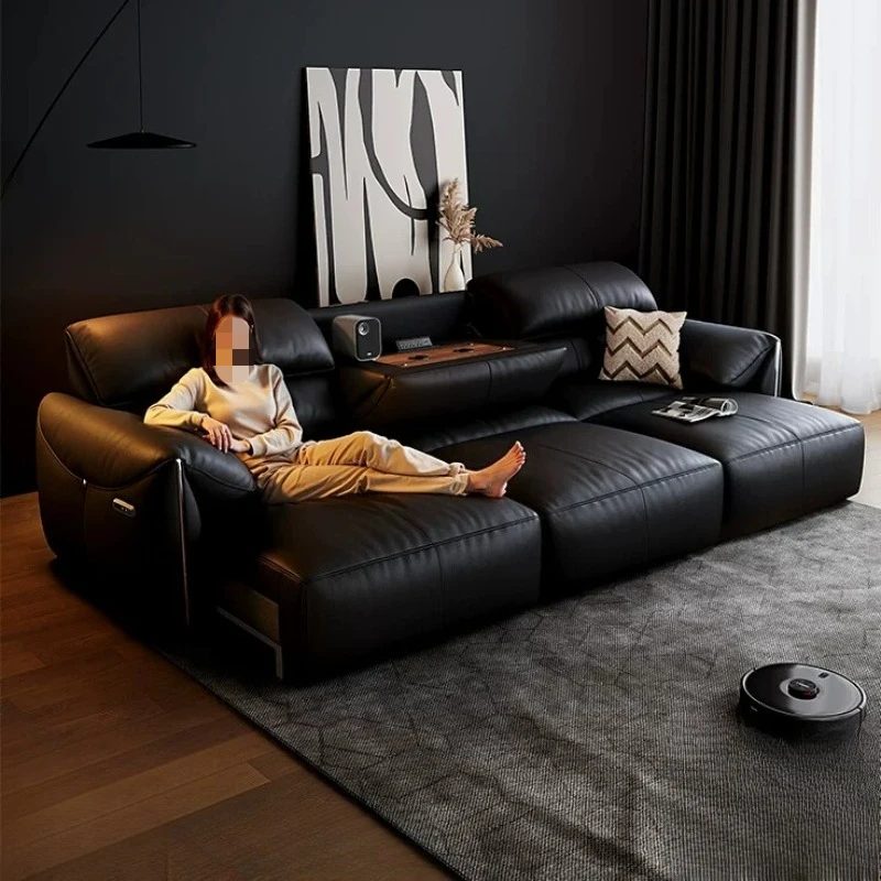 Nordic Black Electric Sofa Office Leather Modern Lazy Electric Sofa Relaxer Creative Muebles Para El Hogar Home Accessories
