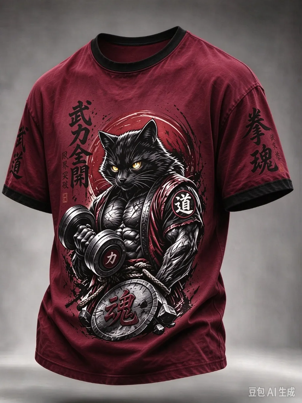 Warrior Muscle Cat Pattern 3D Print Men Sport V-neckT-shirt Outdoor Street Casual Fashion Quick-drying Breath Parent-child Cloth