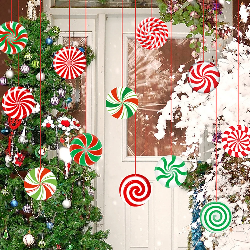 

1 Set Christmas Hanging Decorations Plastic Colorful Ornaments For Xmas Tree Party Home Festive Reusable Supplies