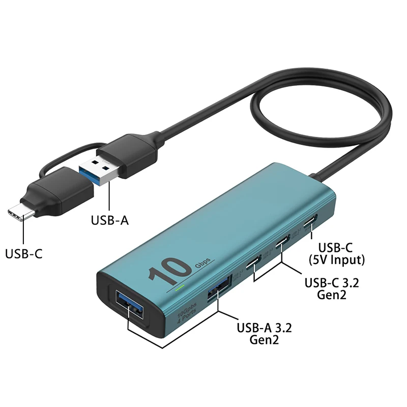 อะแดปเตอร์ต่อขยายตัวแยกสัญญาณตัวขยายยูเอสบีฮับ10Gbps แท่นชาร์จอเนกประสงค์ตัวแปลง USB เกมฮับ