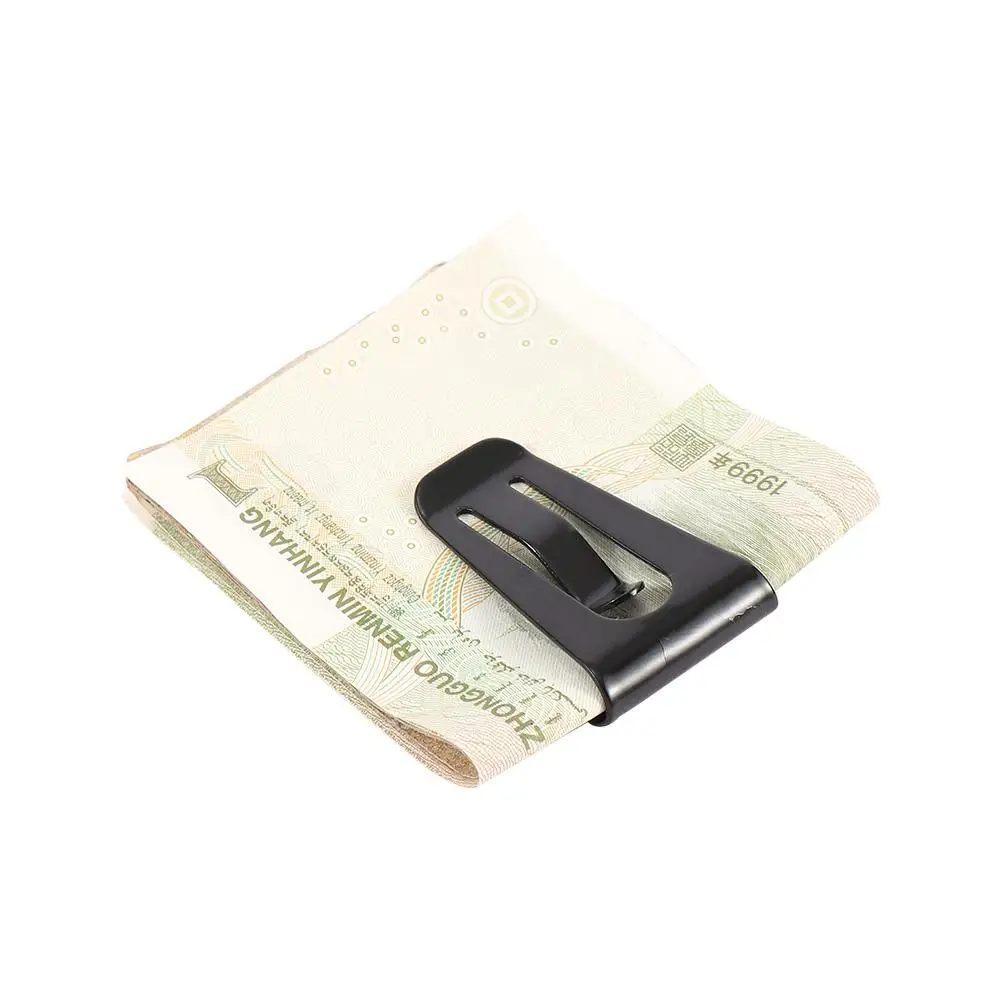 Porta biglietti da visita con clip per banconote portatile unisex Porta biglietti con clip in metallo Porta contanti Porta carte d'identità vuote