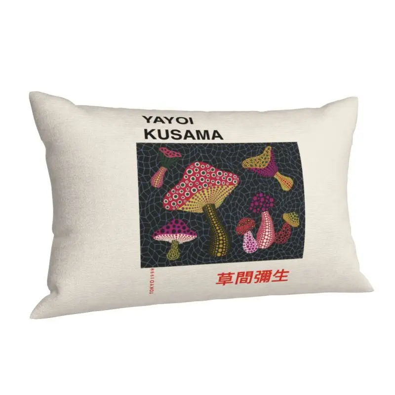 Custom Mushroom Yayoi Kusama Cushion Cover 50cmx35cm Velvet Nordic Pillow Cases Rectangle