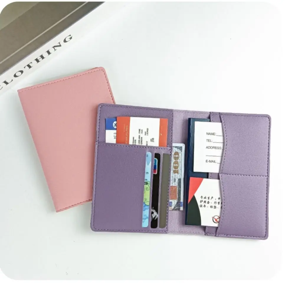 Travel PU Passport Cover Multi-function Multiple Card Slots Passport Bag Ticket Holder Travel Accessories