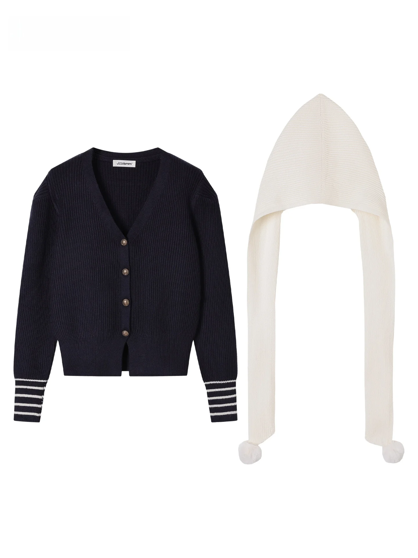 

JZZDEMM Вязаная шапка, шарф, облегающий жилет с пузырьками, женский свитер Jaet, винтажный длинный свеч, V-ne, чистый цвет