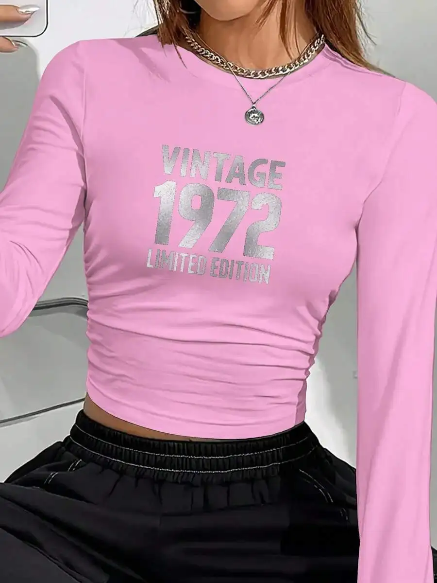 

Vintage 1972 Limited Edition Women Long Sleeve Crop Top