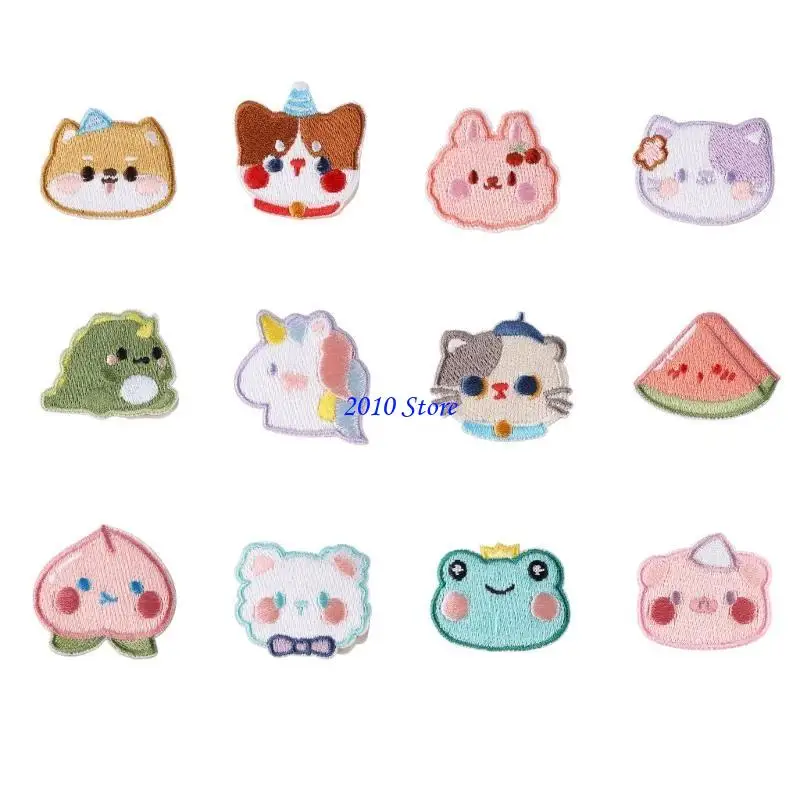 

F3MF 12pcs Lovely Animal Patches Sticker Cloth Patches Easy To Apply And Remove For Clothing Repair Creative Craft Projects