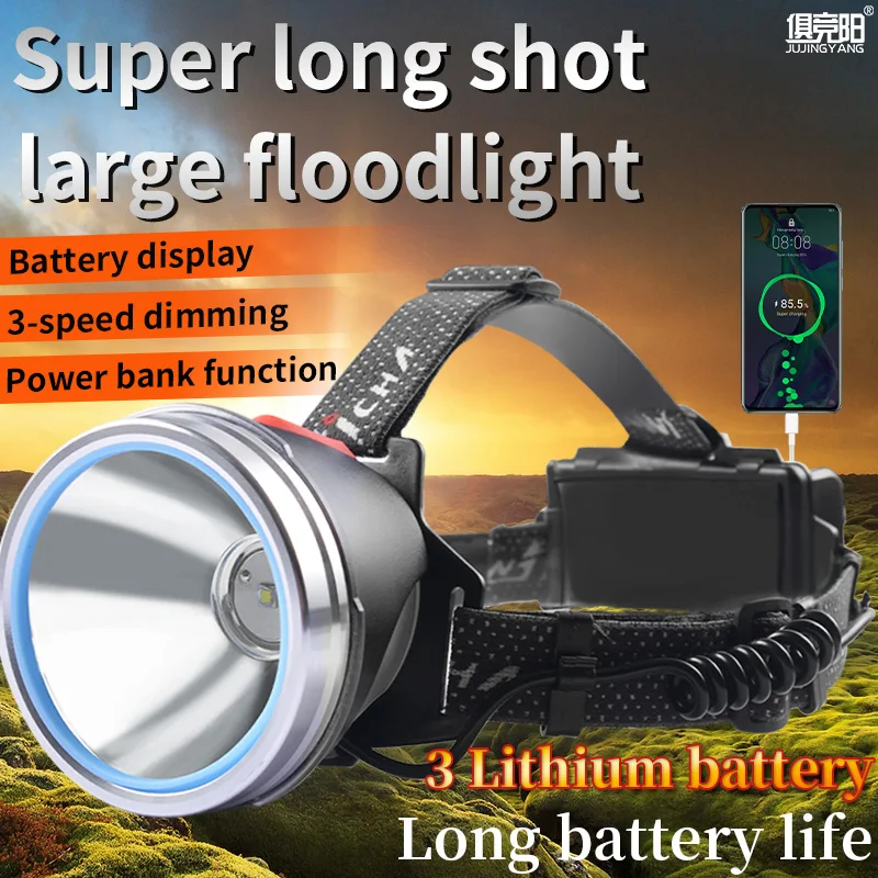 

Multifunctional LED Headlights Support Phone Recharge Waterproof Super Bright Headlamp