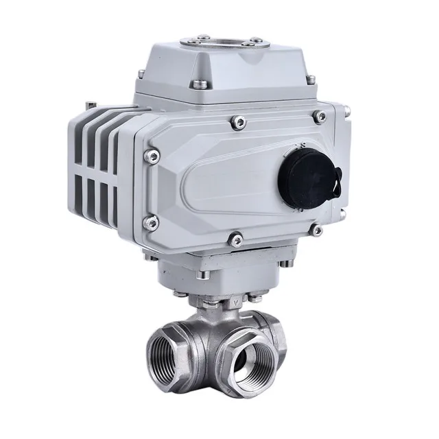 YIRUITE Electric 3 way Control Valve Motor Regulator Operated Stainless Steel ball valve on off electric motorized actuator