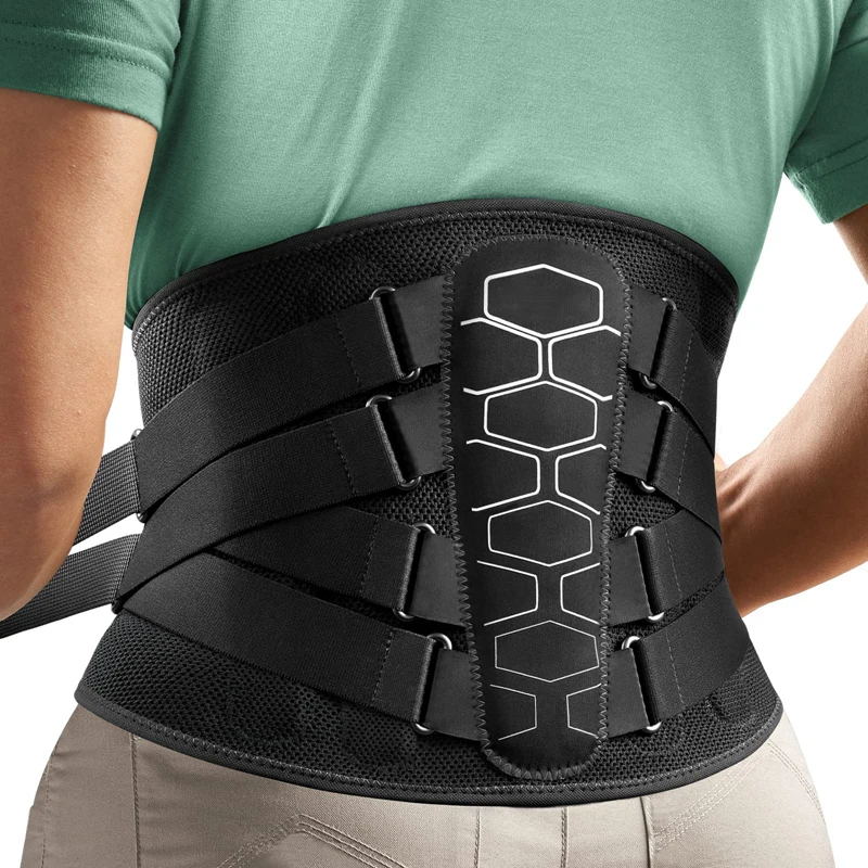 Back Brace for Lower Back Pain Relief with Pulley System Lumbar Support Protection Belt Pad Breathable 3D Knit Waist Support