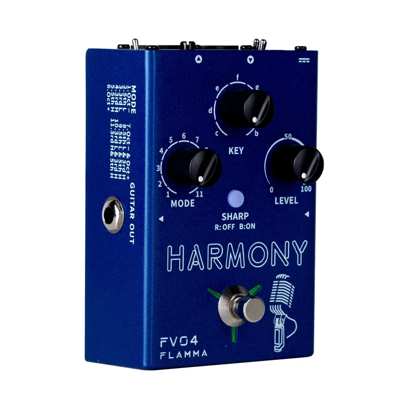 FLAMMA FV04 Harmony Vocal Pedal Vocal Effects Processor 12 Pitches with 11 different harmony mode 48V Phantom Power