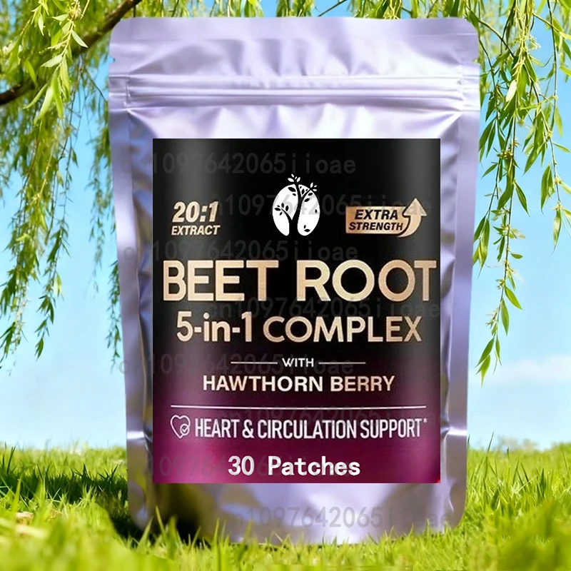Beetroot 30 Patches  - Healthy Blood Pressure Support - Contains Hawthorn Berries, Hibiscus, and Garlic