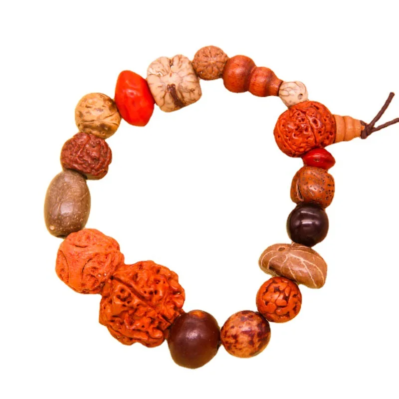 Vintage Natural 18 Bodhi Seed Bracelet Bangles Buddha Charm Bracelet Tibet Buddhist Prayer Wood Beads