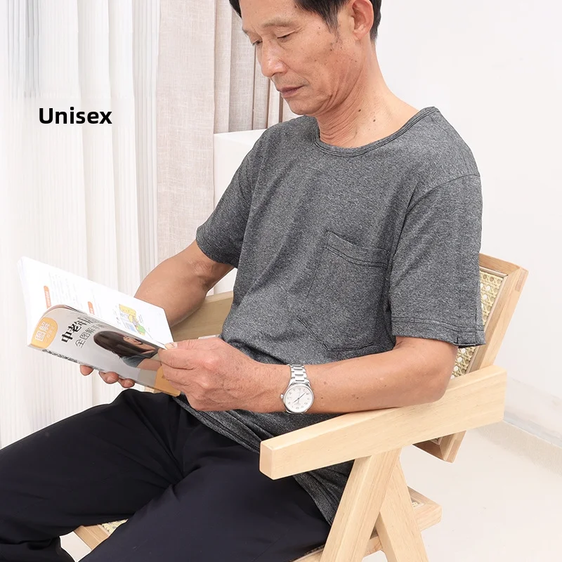 من السهل ارتداء خلع زر نمط المريض تي شيرت بعد العملية الجراحية الوخز بالإبر PICC طريح الفراش المسنين رعاية الملابس لكسور الذراع