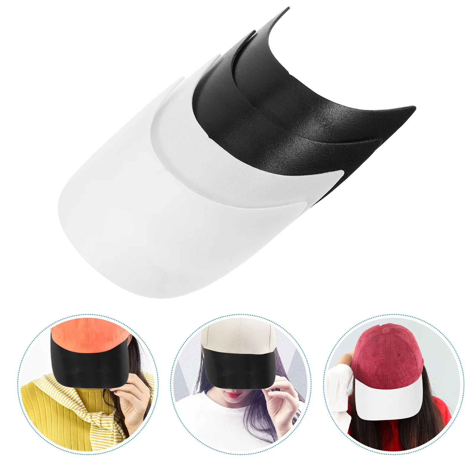 

4Pcs Lightweight Hat Visor Sun Shade Protection Classic Color Easy Install Outdoor Cycling Gift Sun Hat Brim Visor