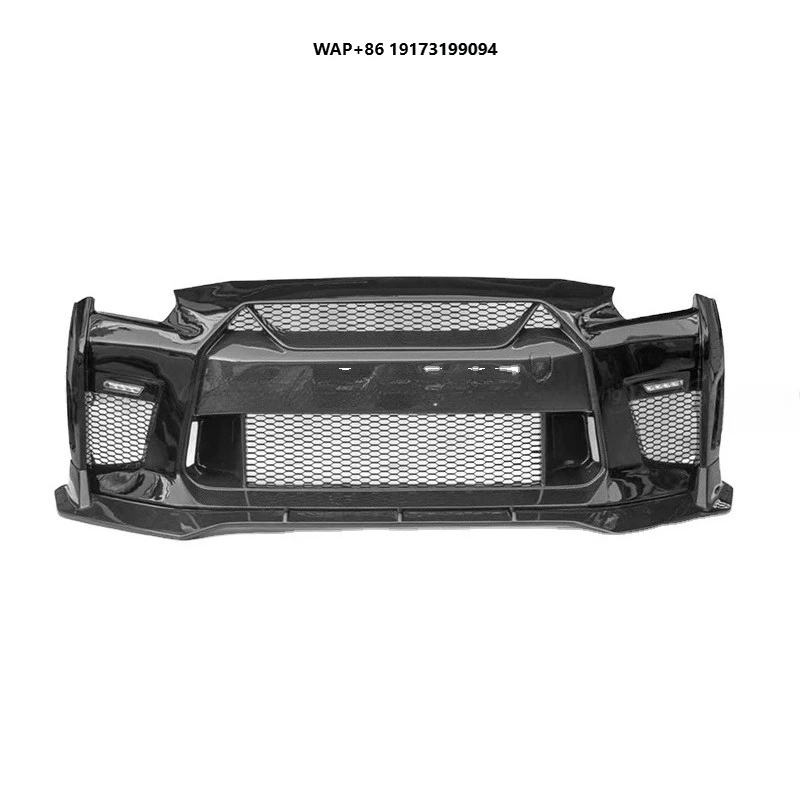 CMST Style Half Carbon Fiber Car Front Bumper With LED Light for Nissan-GTR R35 2008-2019