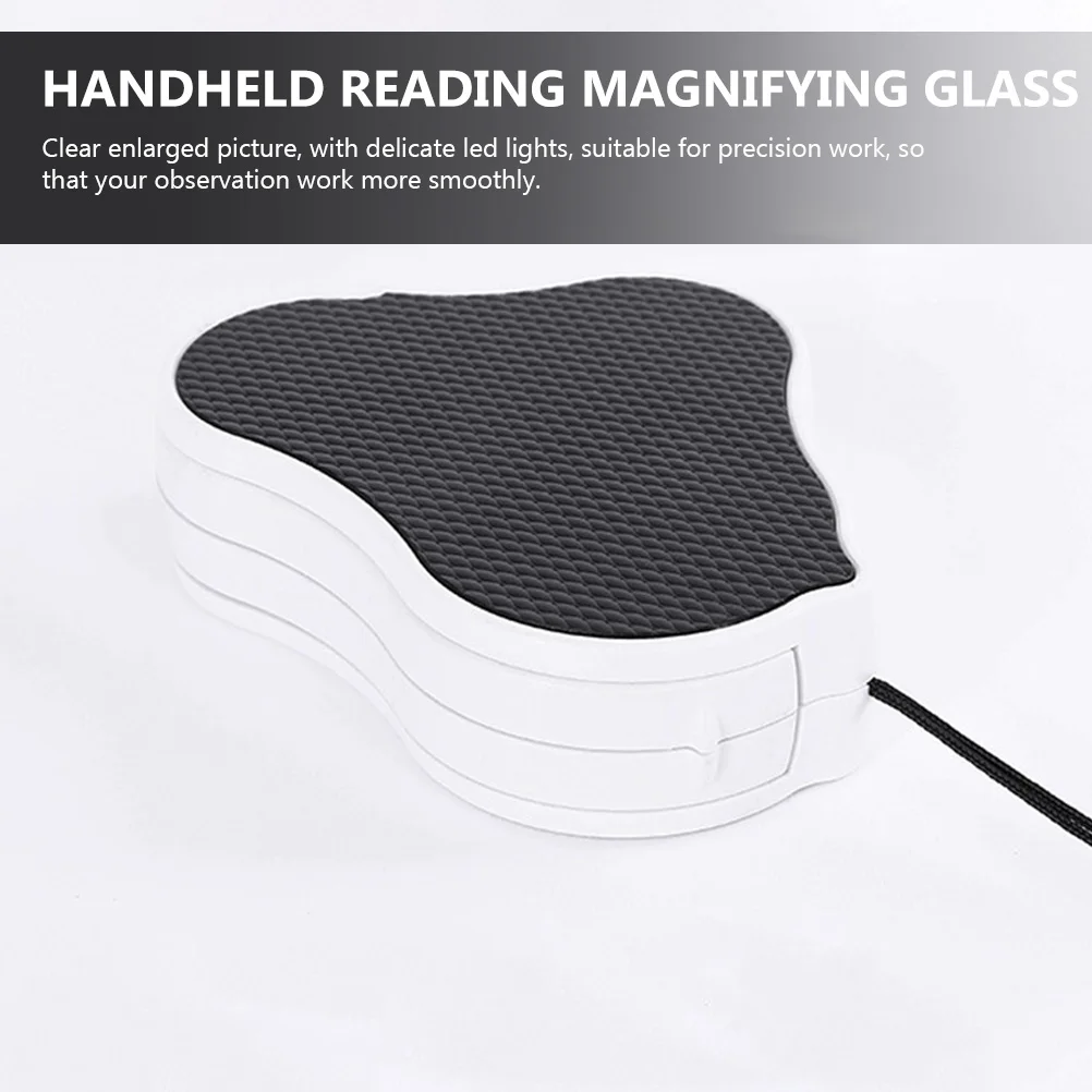 

Portable LED Glass for Jewelry H held Reading Magnifying Glass Reading 3 Lights Acrylic Lens ABS Material Foldable Lightweight