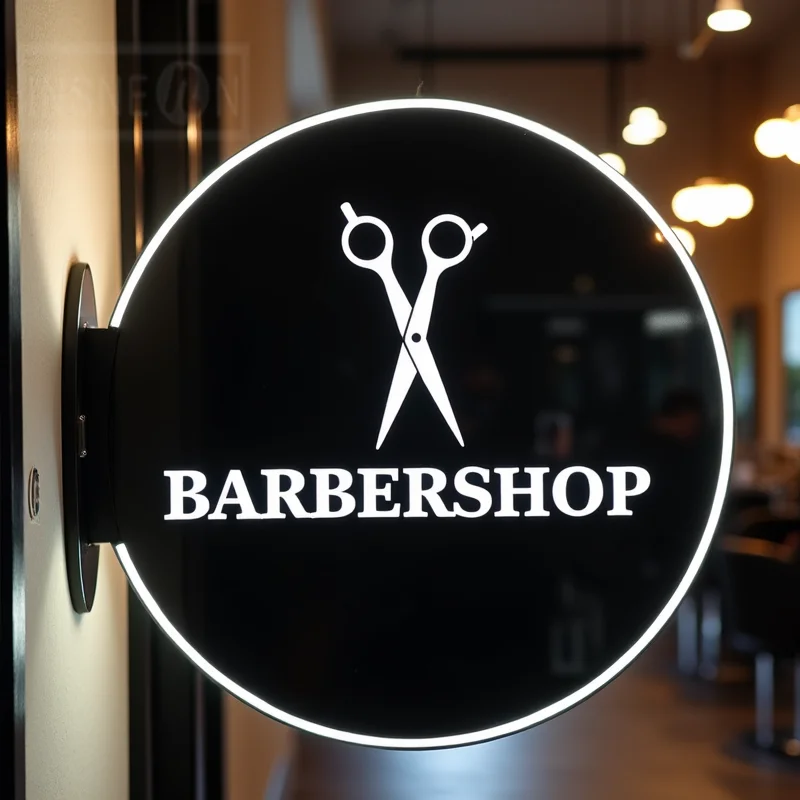 Custom Waterproof Round Acrylic LED Light Box for Pharmacies Double Sided 24 7 Visible Illuminated Sign Wall Mounted Display