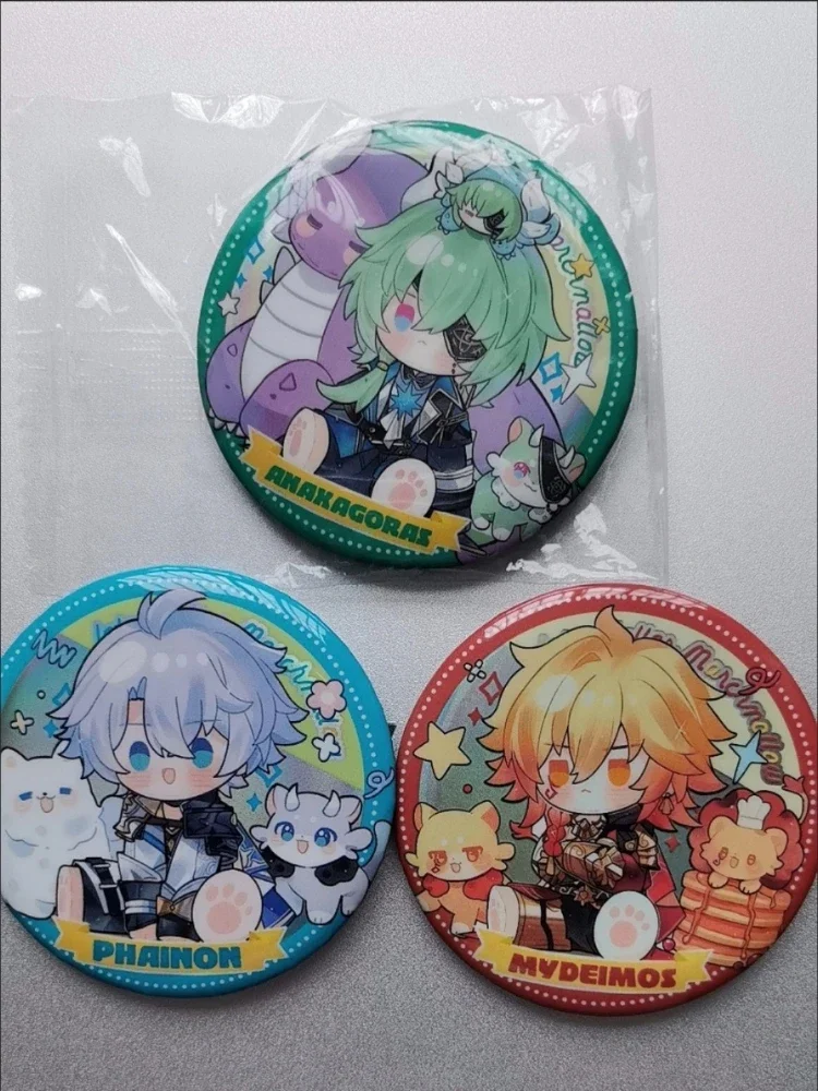 

Cute Honkai:Star Rail Mydei Phainon Anaxa and Pet Pins Cartoon Character Badge Round Brooch Fans Collection Gift Bag Accessories