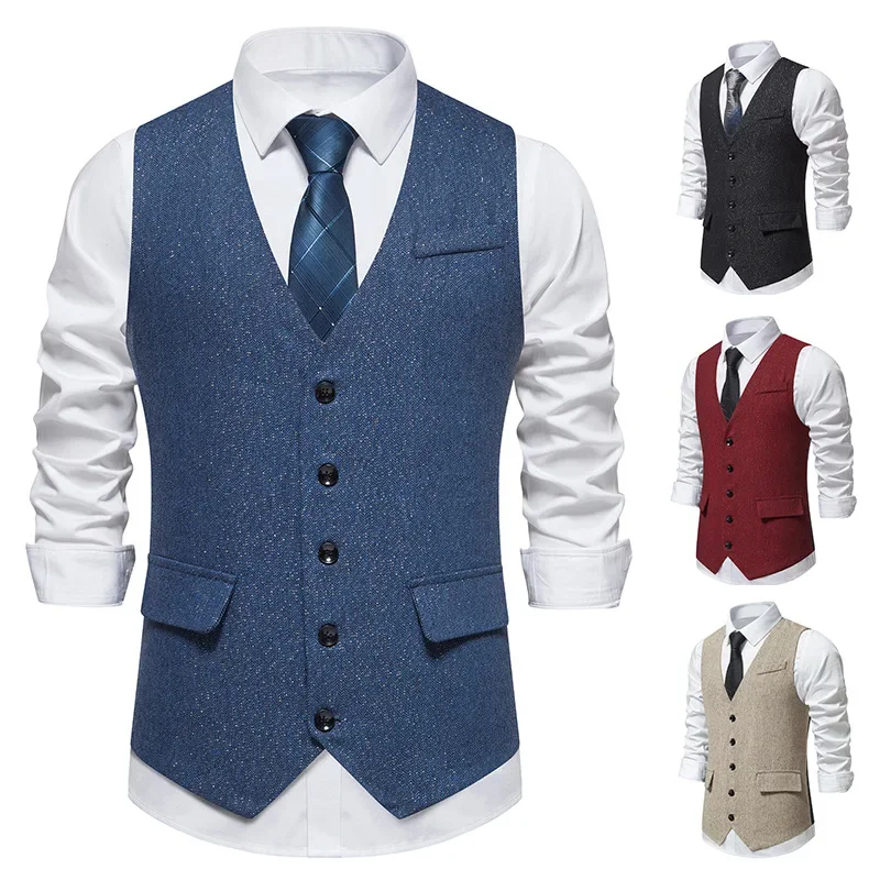 

2023 Autumn/Winter New Retro British Style Single Breasted Men's Comfortable Casual Suit Vest