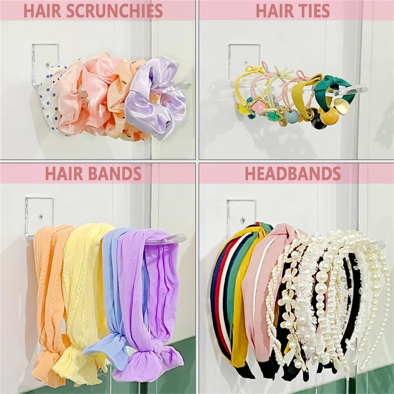 Clear Acrylic Wall Mounted Headband Storage Rack Minimalist Wall Display Shelf For Home Display Rack Hanger Holder Organizer