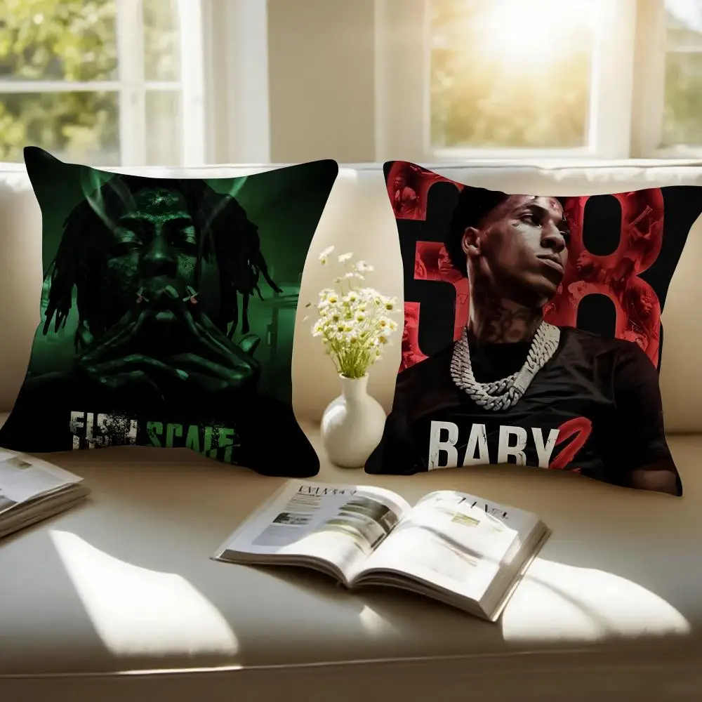 Controversial Rapper YoungBoy Cushion Cover Pillowcase Anti-dustmite Invisible Zipper Short Plush Sofa Cushion