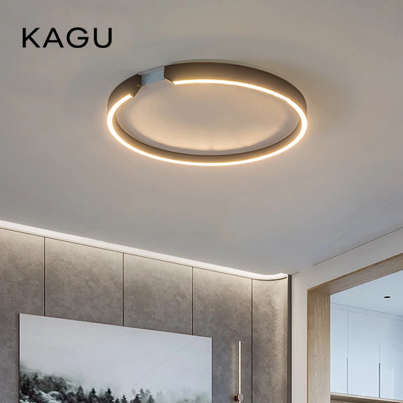 

Rose Gold Modern LED Ceiling Light Circular Dimmable Surface Mounted For Living Bedroom Dining Minimalist Home Lighting Fixtures