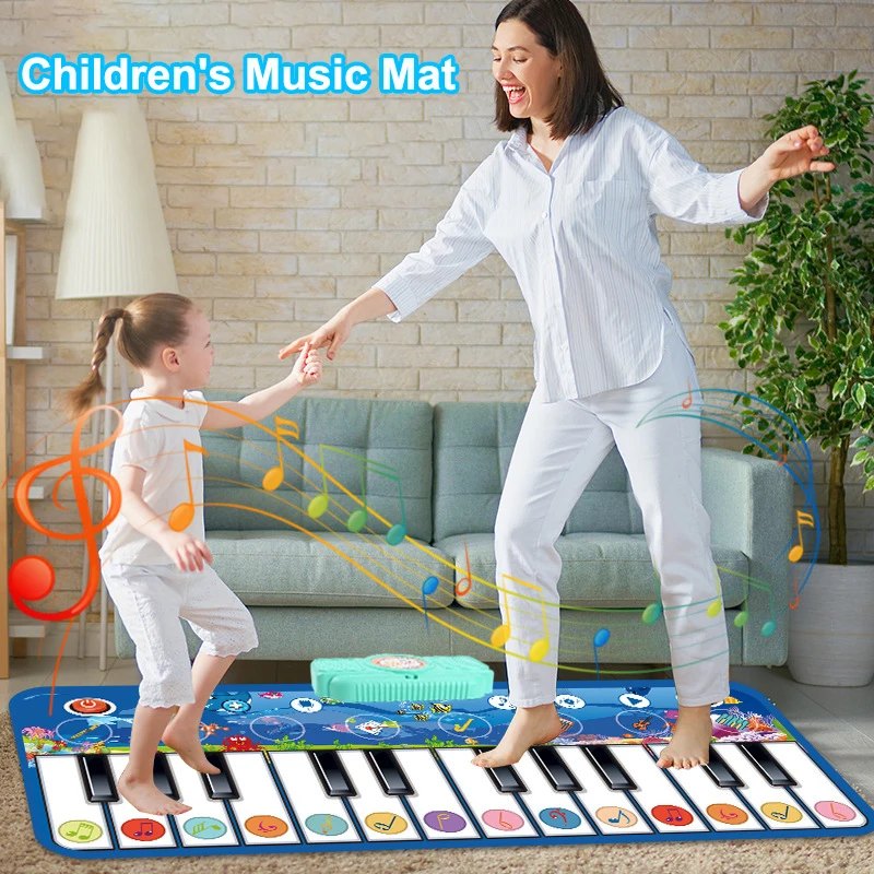 

110x36cm Children's Music Piano Mat Fun Parent-child Dance Early Education Enlightenment Multifunctional Crawling Game Mat