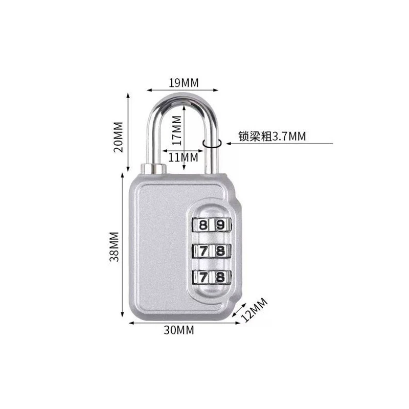 1M Coated Safety Wire Rope Double Loop Security Steel Cable with 3 Digit Combination Lock Travel Padlock for Travel Luggage Case