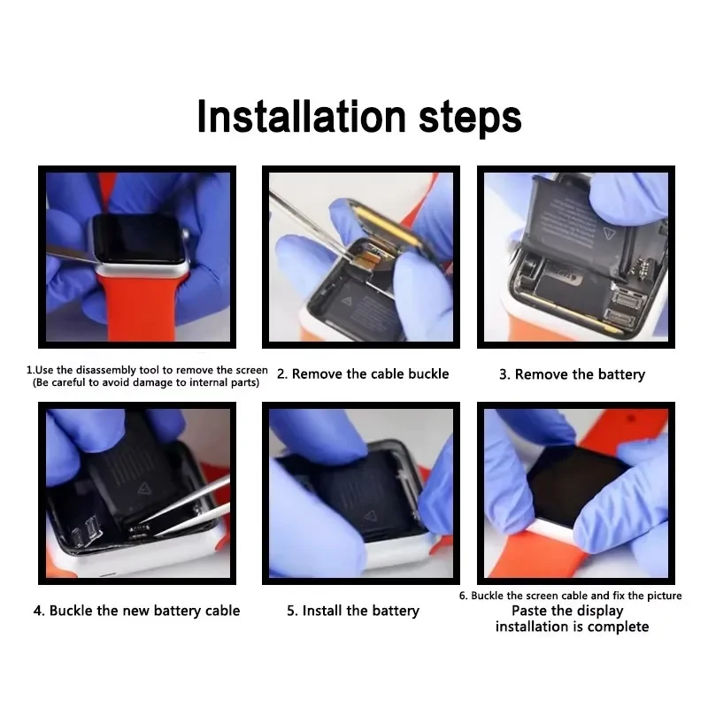 Batterie NOHON pour Apple Watch série 9 8 6 5 4 3 2 1 Batteries de remplacement pour iWatch S1 S2 S3 GPS S4 S5 SE2 S6 S7 S8 avec outils