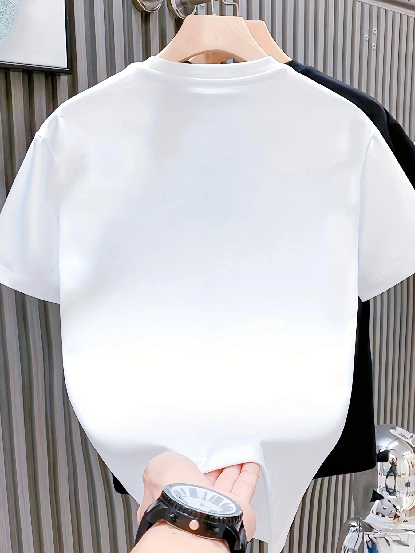 تي شيرت رجالي مقاس كبير على طراز كالفين من القطن الأبيض بأكمام قصيرة مع طباعة ذهبية K، تي شيرت كاجوال أنيق، ملابس كبيرة وطويلة