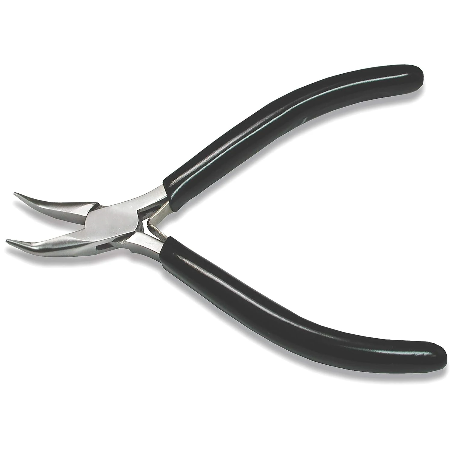 Bent Nose Pliers, Stainless Steel Jewelry Making Pliers with Non-Slip Grip for Wire Wrapping & Beading Repair