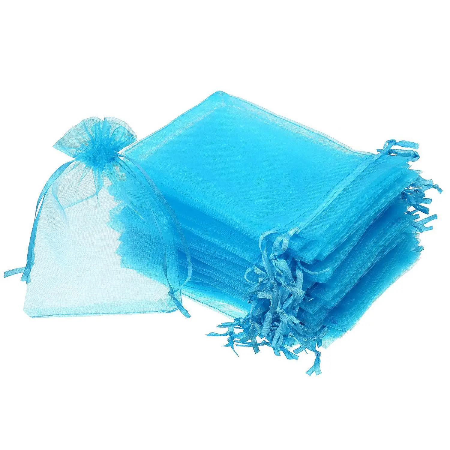 50 Pieces 4 by 6 Inch Organza Gift Bags Drawstring Jewelry Pouches Wedding Favor Bags ()